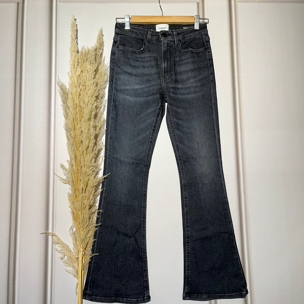 Mid-Waist Black Boot-Cut Jeans