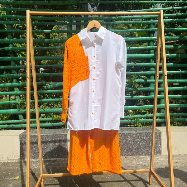 Schiffli Colour-Block Co-ord Set