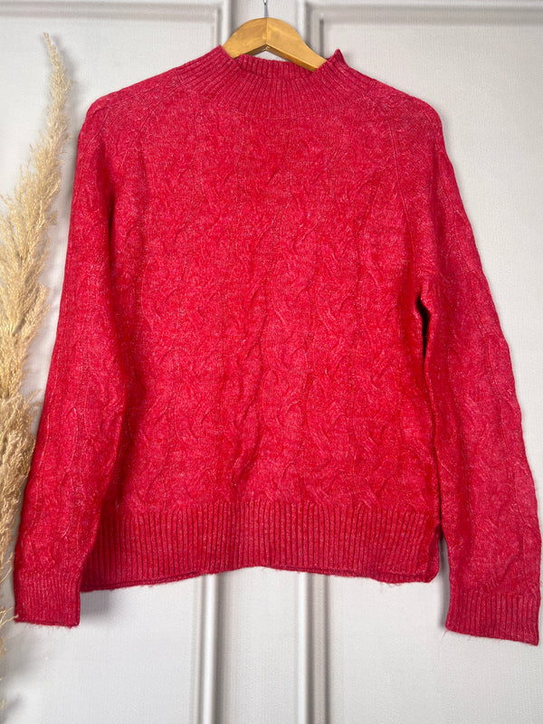 Simplicity High-Neck Red Sweater