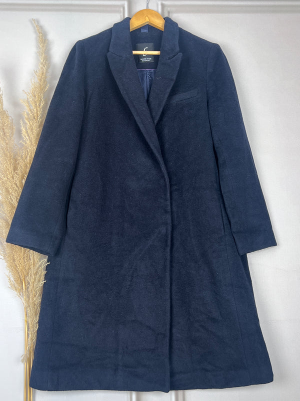 Simplicity Hooked-Buttoned Blue Fur Coat