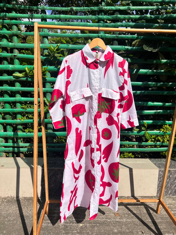 Statement Printed Midi Dress