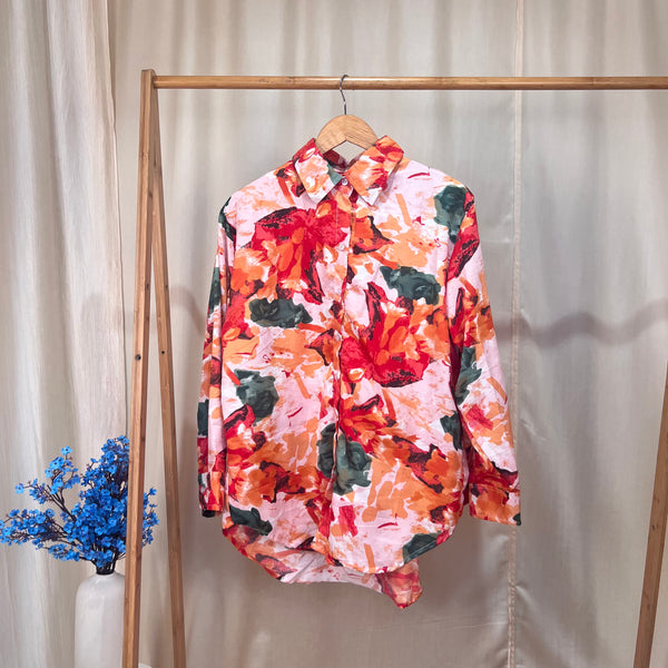 Floral Print Oversize Shirt
