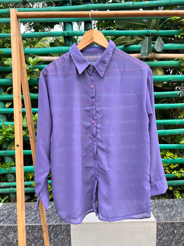 Zara Oversized Lavender  Formal Shirt