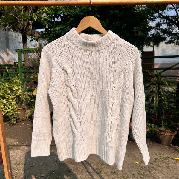 Classic White Knitted Sweater