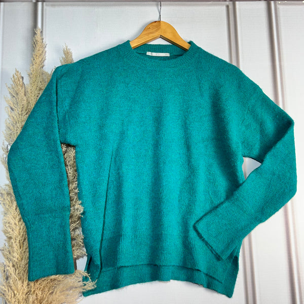 Classic Green Round-Neck Sweater
