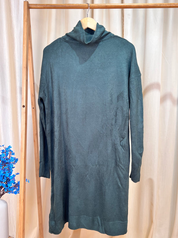 Green Turtle-Neck Dress