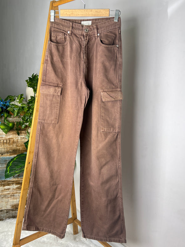 High-Rise Cargo Jeans