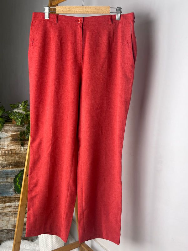 High-Rise Red Trousers