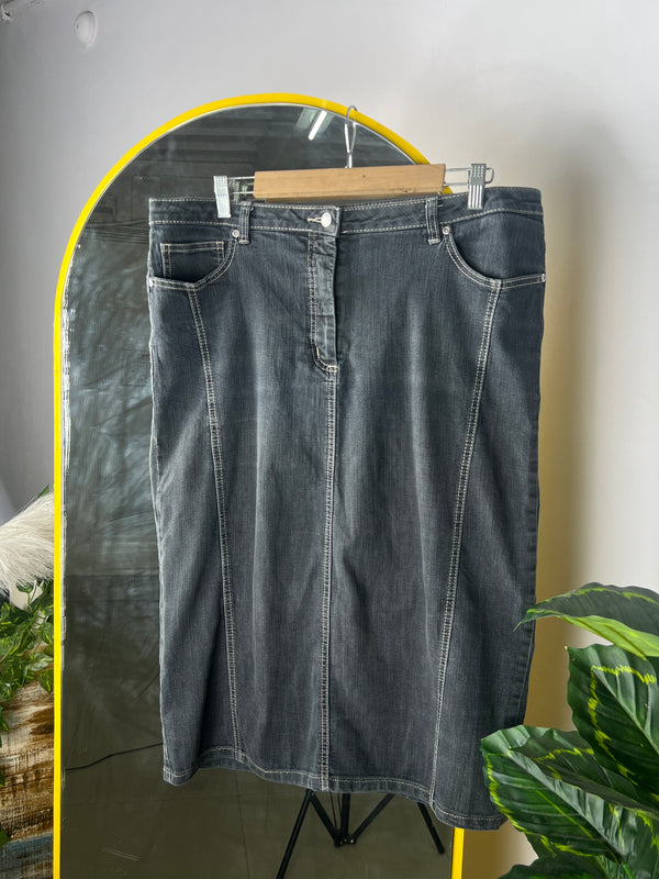 Straight Denim Skirt