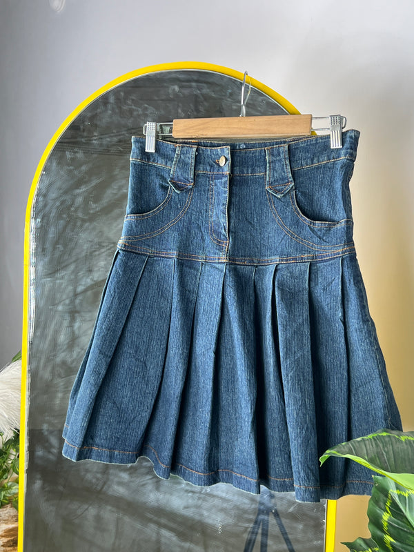 Tiered Denim Skirt
