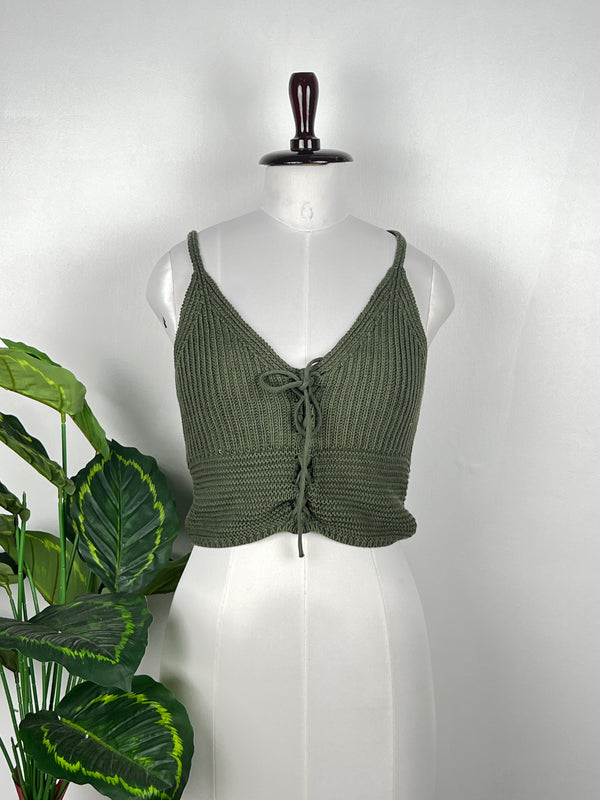 Sleeveless V-Neck Crop Top