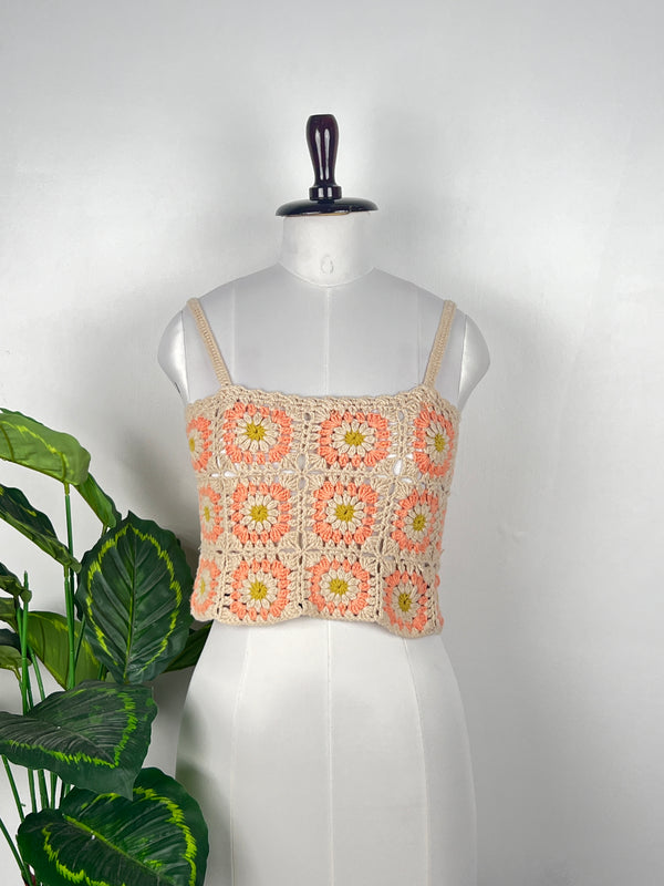 Sleeveless Floral Crop Top