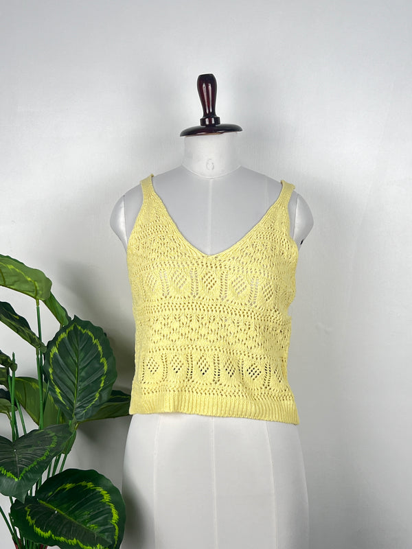 Sleeveless V-Neck Crop Top