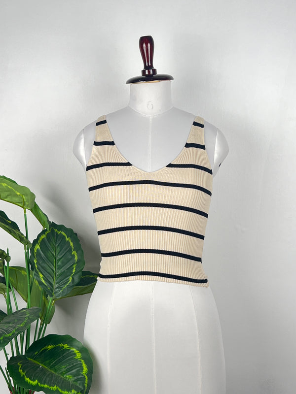 Sleeveless V-Neck Crop Top
