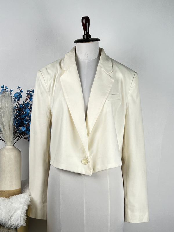 Classic Solid White Blazer