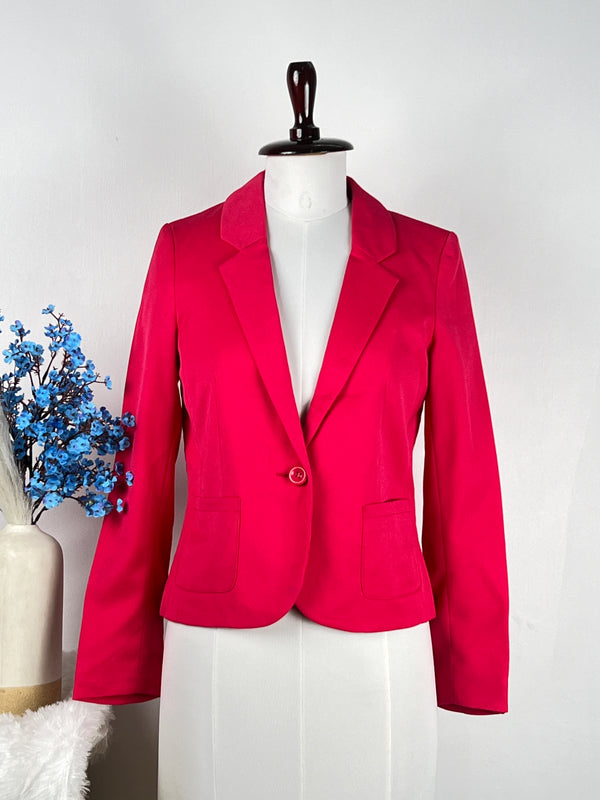 Stylish Double Pocket Pink Blazer