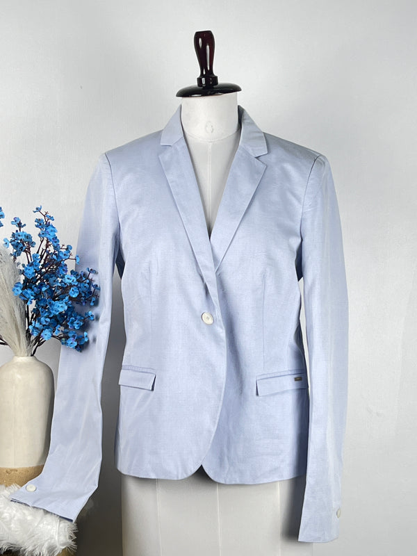 Retro Solid Blue Blazer