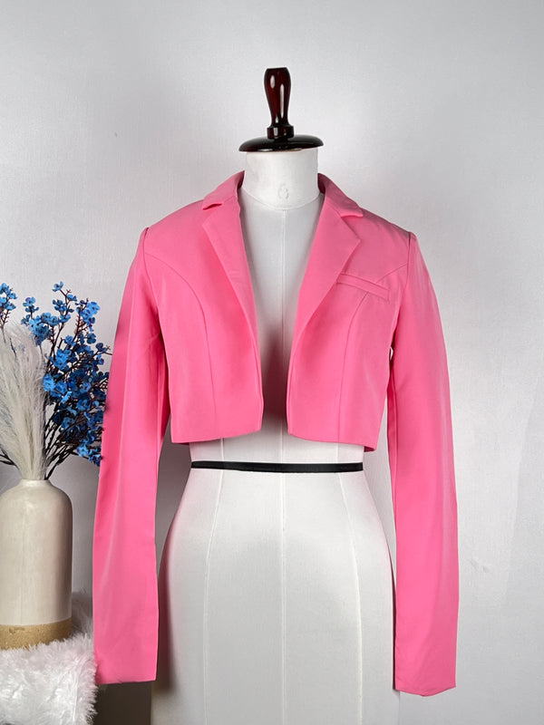 Trendy Solid Pink Shrug