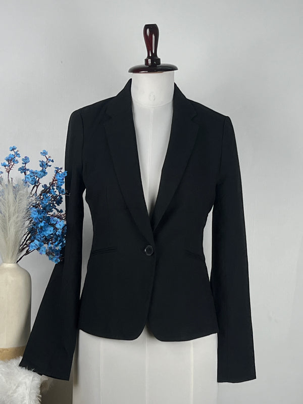 H&M Solid Black Blazer