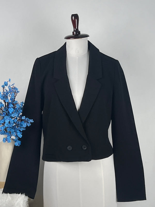 H&M Solid Black Blazer