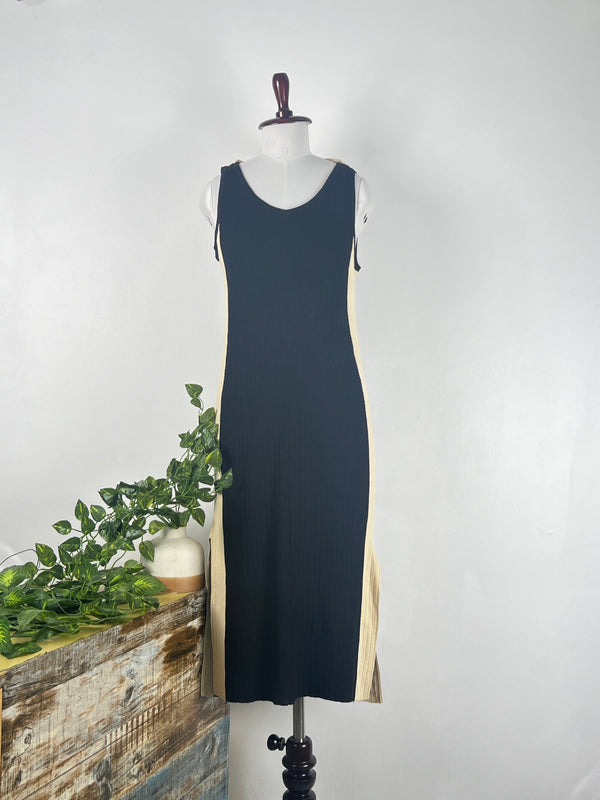 Straight-Fit Striped Sleeveless Dress