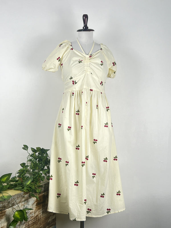 Cherry-Printed Shirt Dress