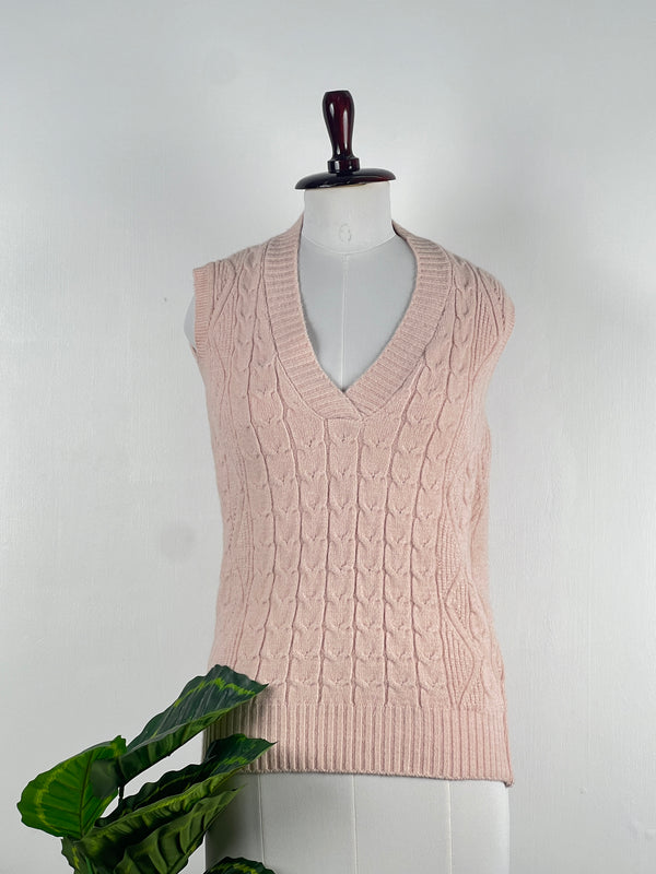 Trendy V-Neck Pink Sweater-Vest
