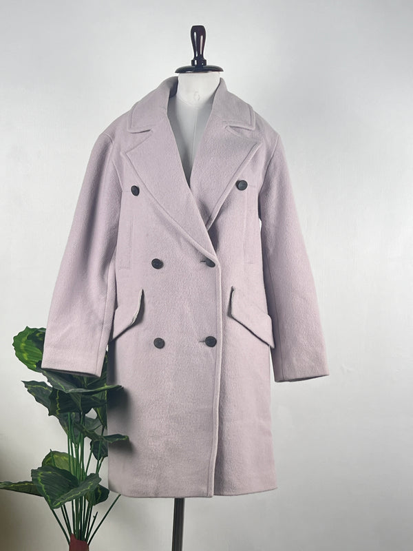 Statement Double-Breast Lavender Fur Coat