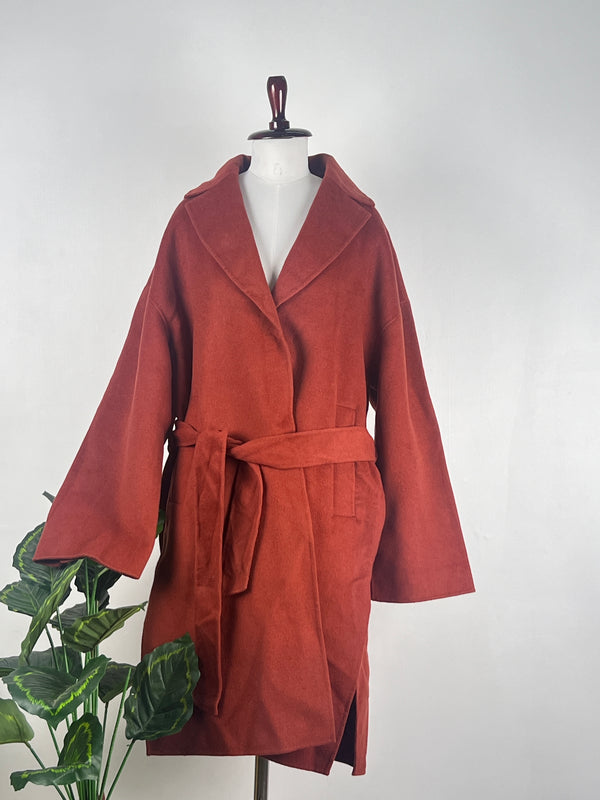 Trendy Solid Brown Fur Coat