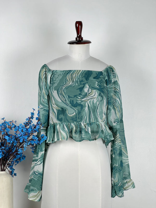 Pattern Frill Top