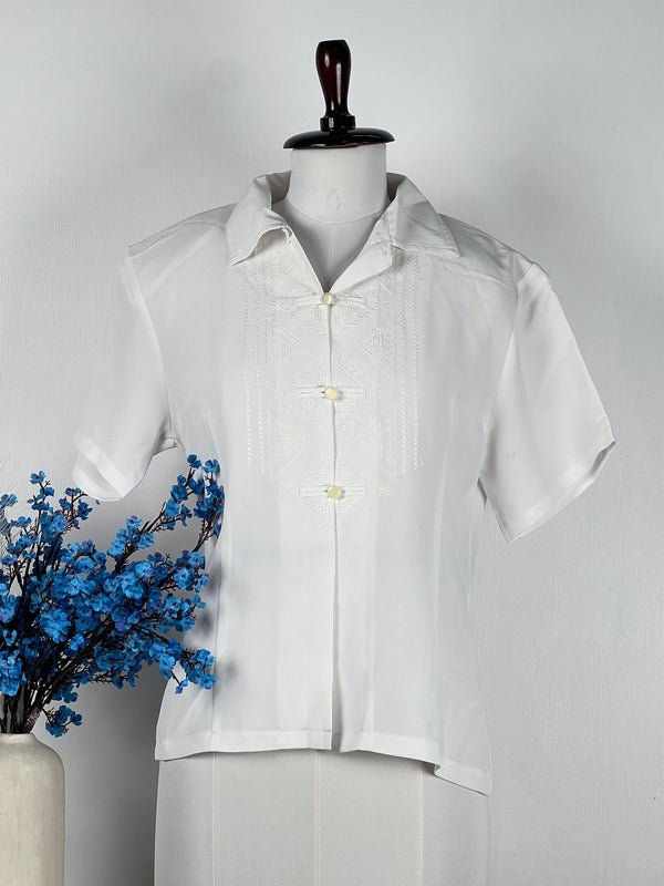 Statement White Embroidered Shirt