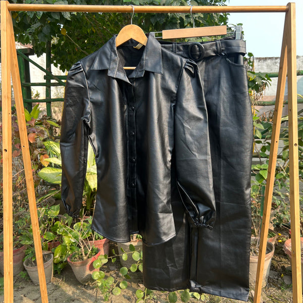 Statement Black Leather Co-Ord Set