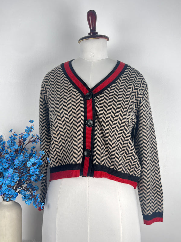 V-Neck Multicolor Cardigan