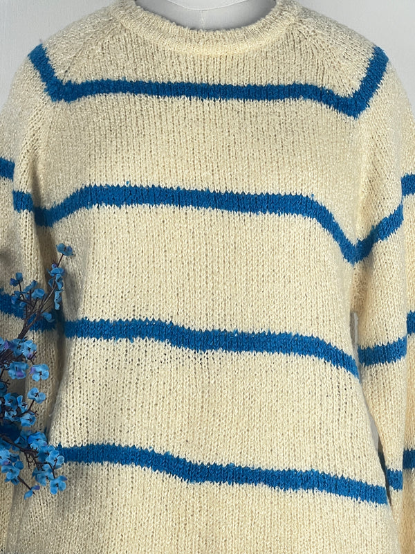 Round-Neck Cream Baggy-Fit Sweater