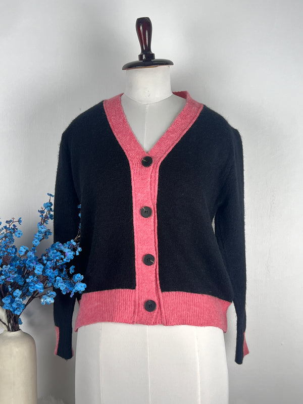 V-Neck Black Cardigan
