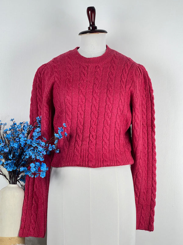 Round-Neck Pink Sweater