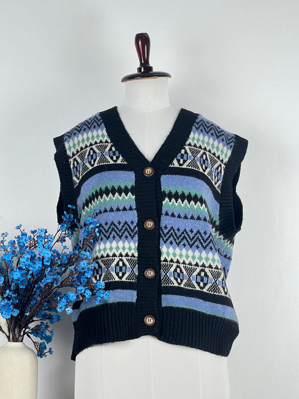 V-Neck Multicolor Sweater-Vest