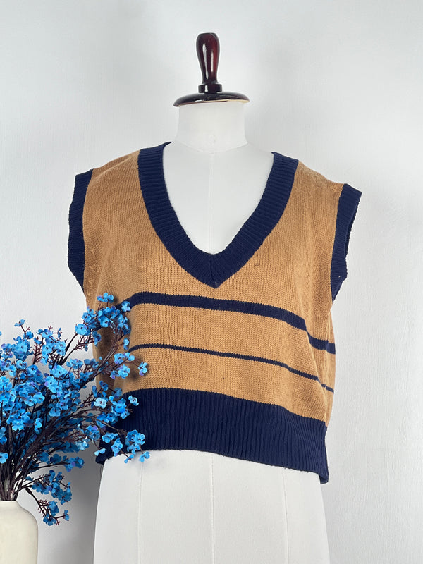 V-Neck Brown Sweater-Vest
