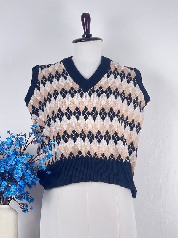 V-Neck Multicolor Sweater-Vest