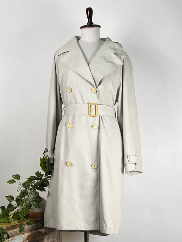 Vintage Gray Mid-Length Trench Coat