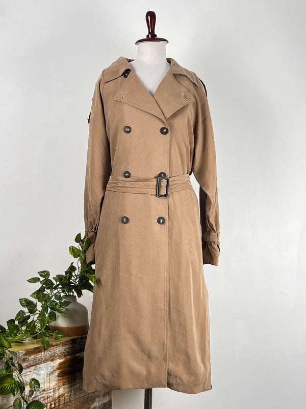 Statement Beige Long Trench Coat