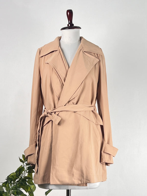 Statement Cream Short Trench Coat