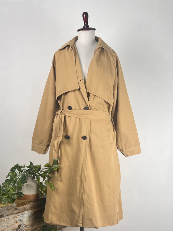 Statement Beige Long Trench Coat