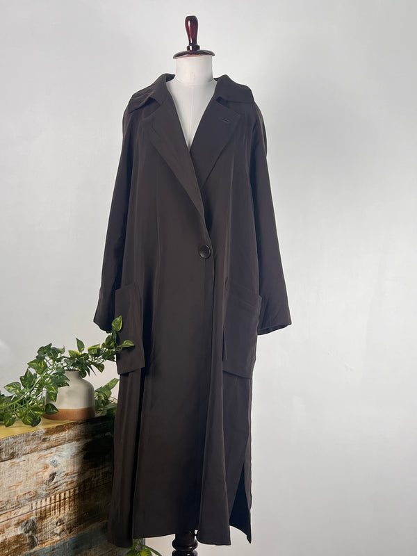 Retro Brown Long Trench Coat