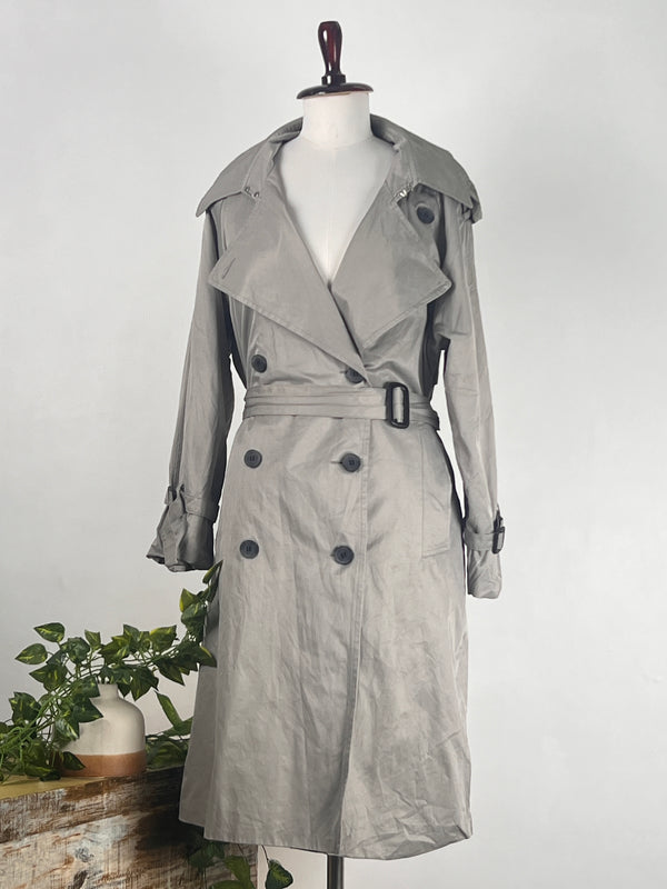 Vintage Gray Long Trench Coat