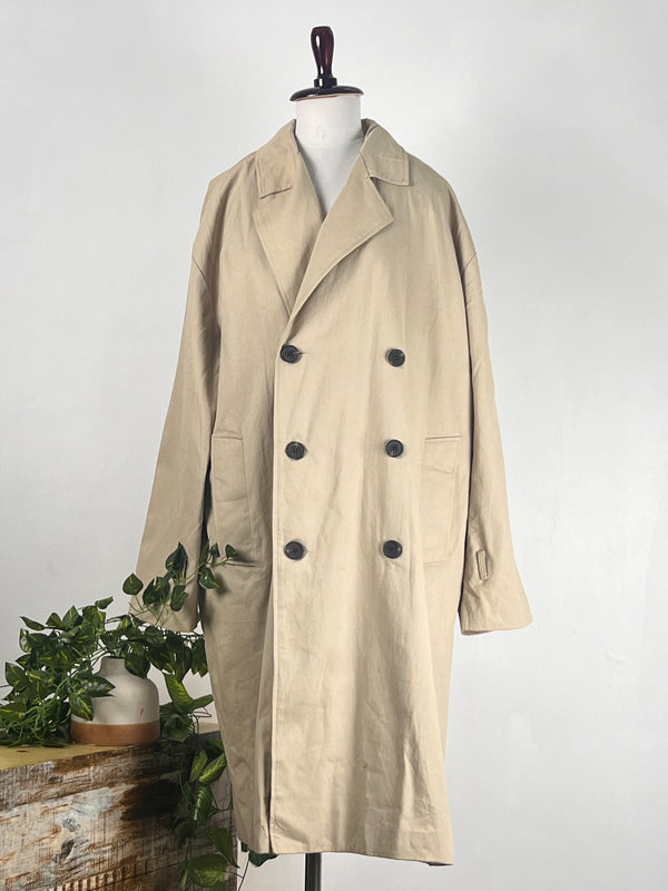 Vintage Gray Long Trench Coat