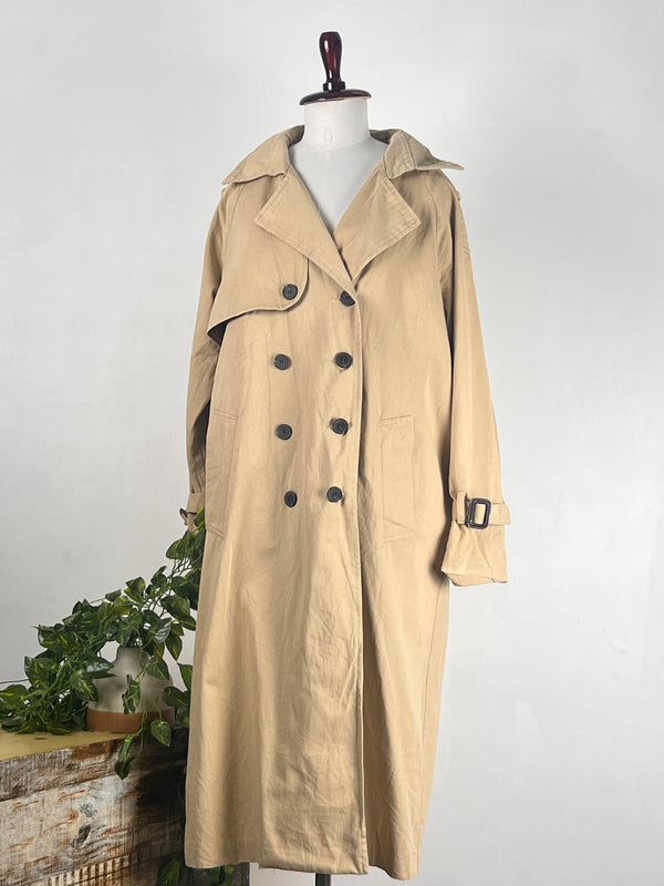 Classic Cream Long Trench Coat