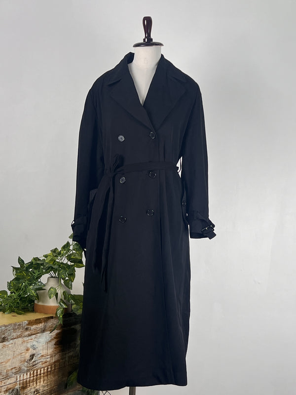 Statement Black Mid-Length Trench Coat