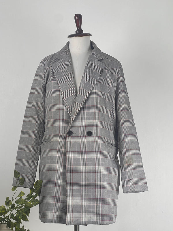 Classic Checked Gray Blazer