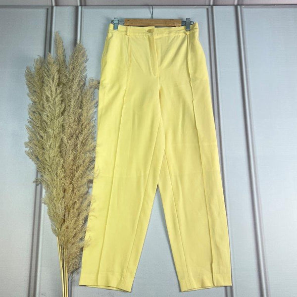 High-Waist Yellow Tapered Pants